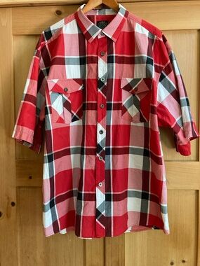Noiz Red Plaid Button Down